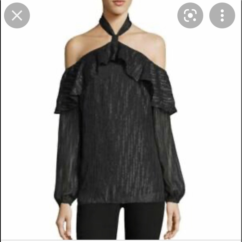Eci metallic off shoulder top